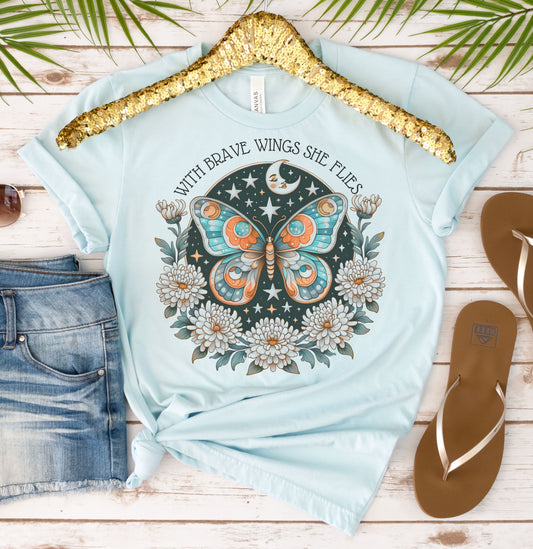 With Brave Wings She Flies Graphic Tee