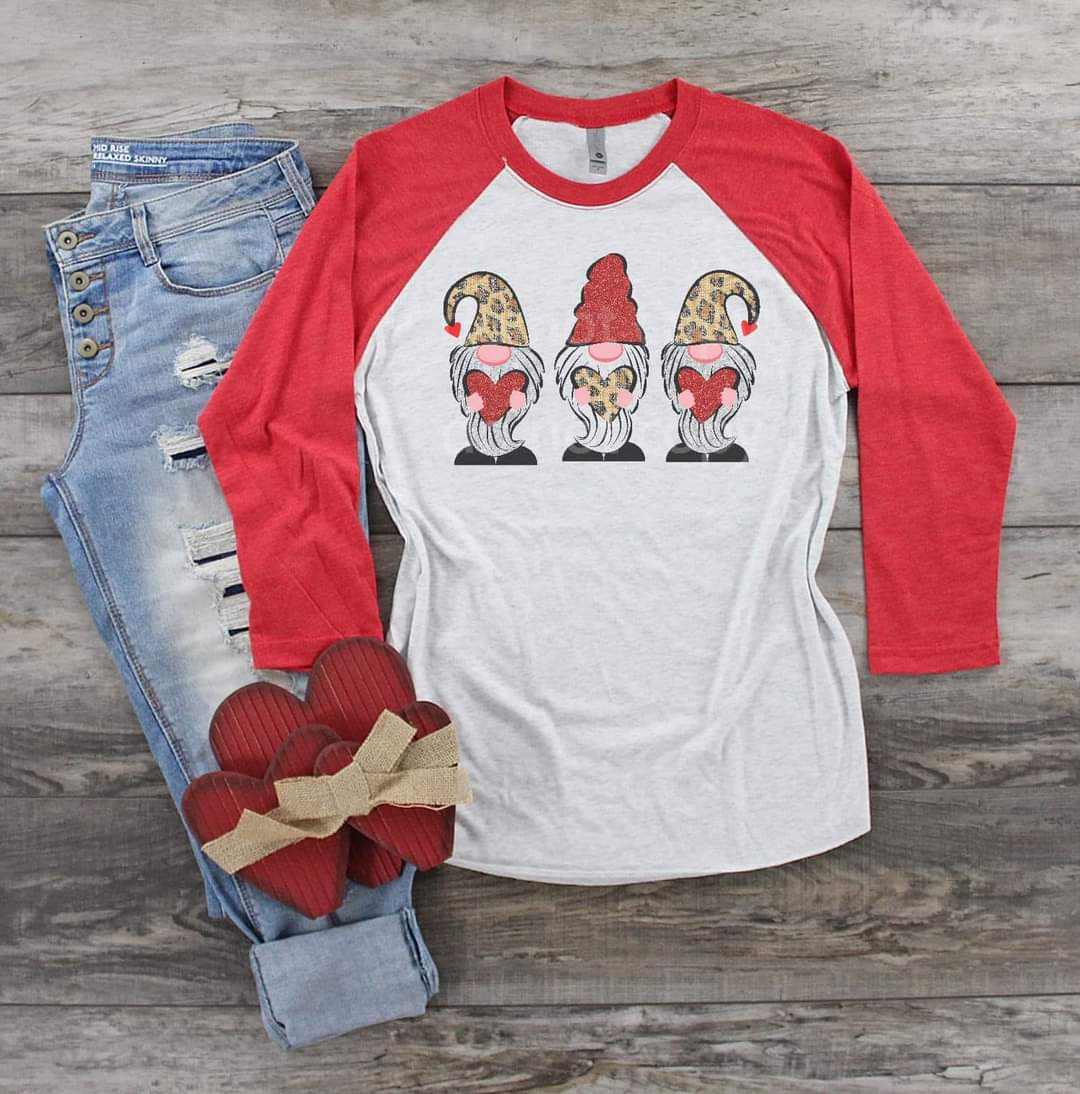Valentine Gnomes Raglan