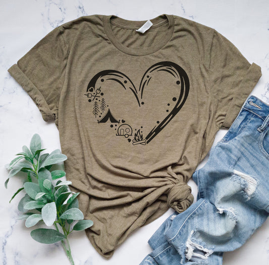 Camping Heart Graphic Tee