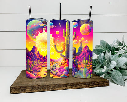 Neon Space Desert Tumbler