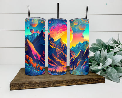 Neon Space Mountain Tumbler