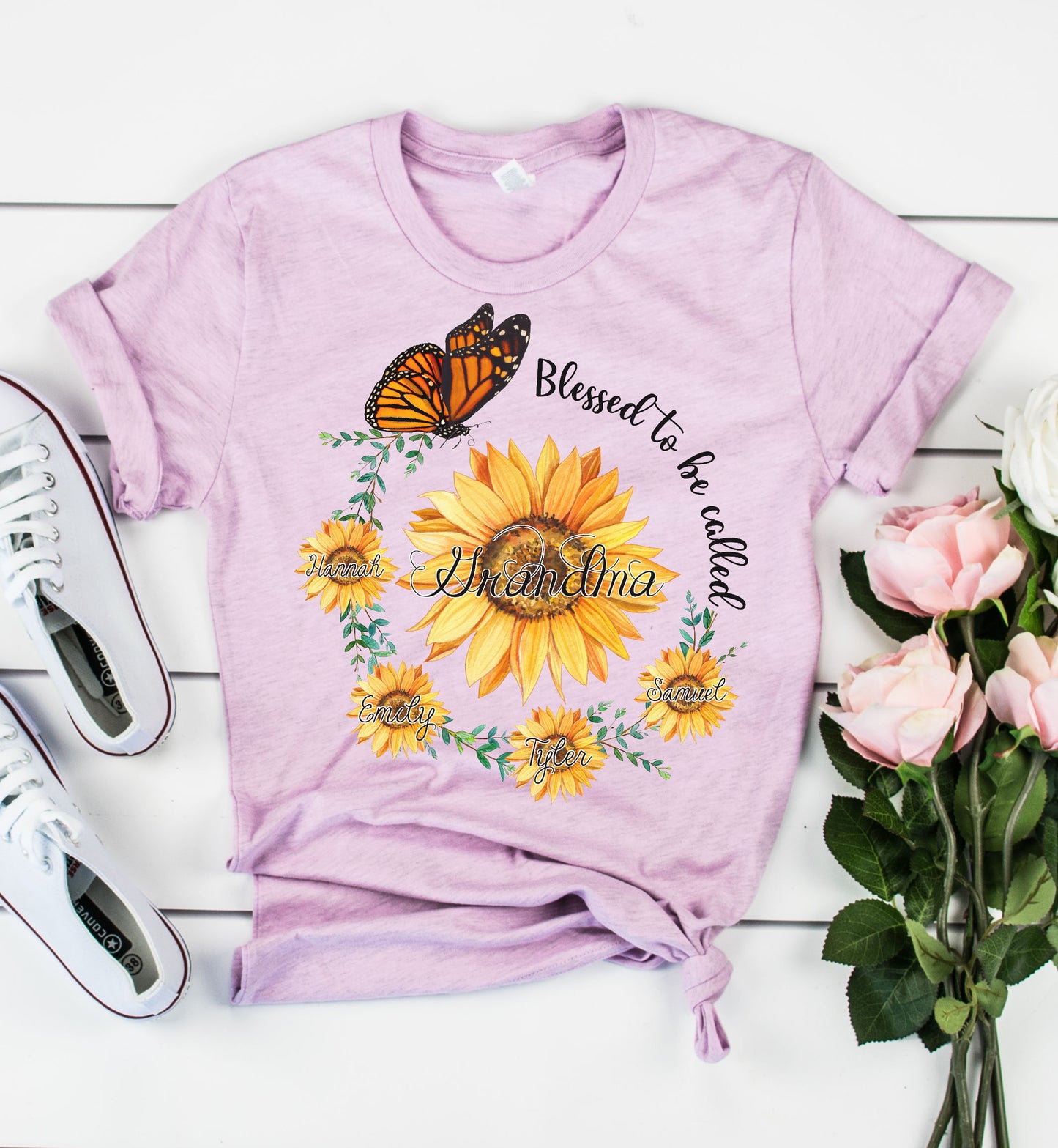 Personalized Sunflowers Graphic Tee