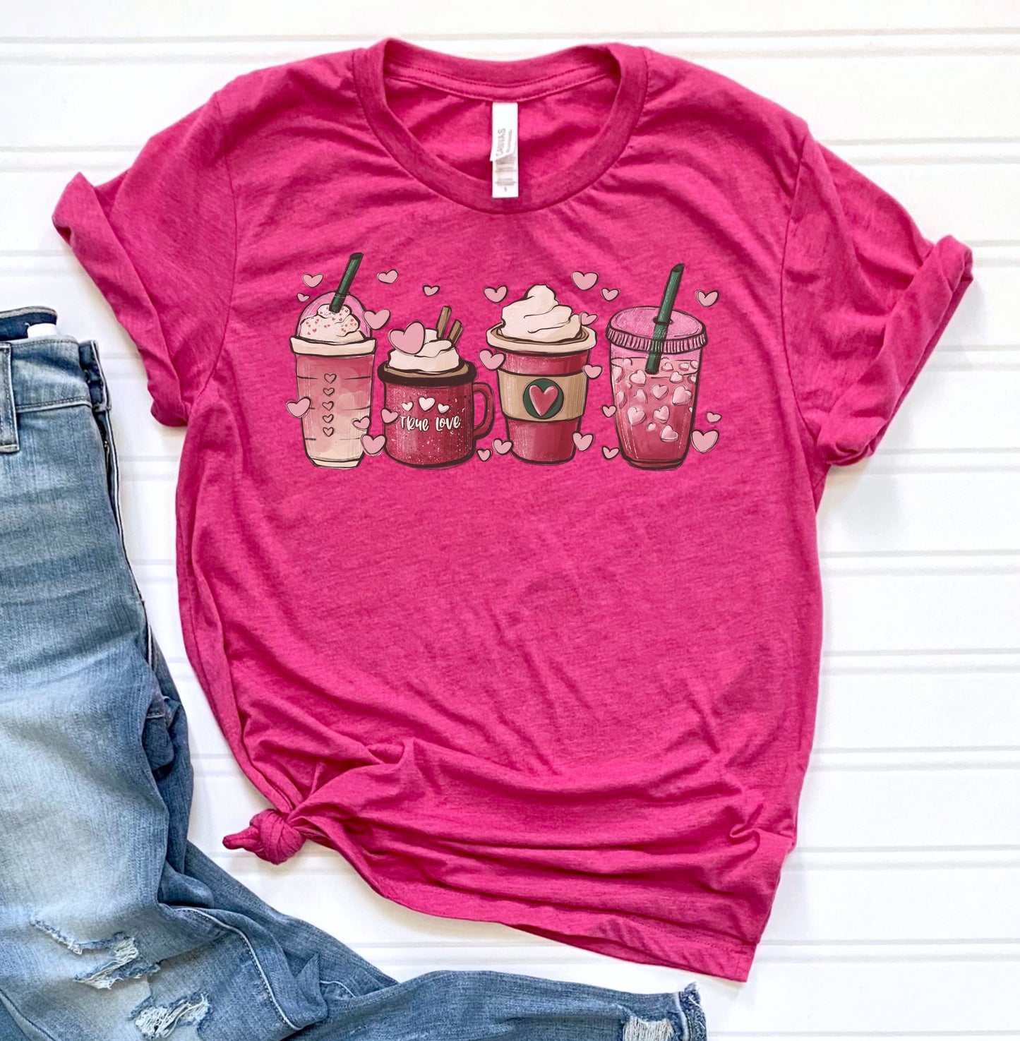 Pink Valentine Latte Graphic Tee