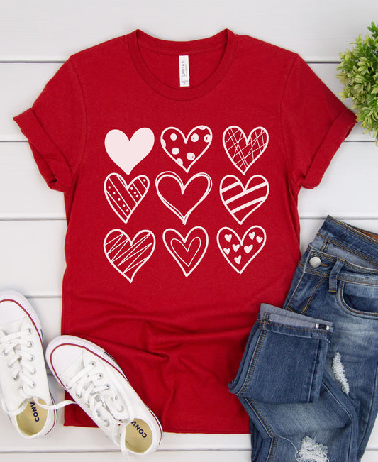 Stacked Hearts Graphic Tee