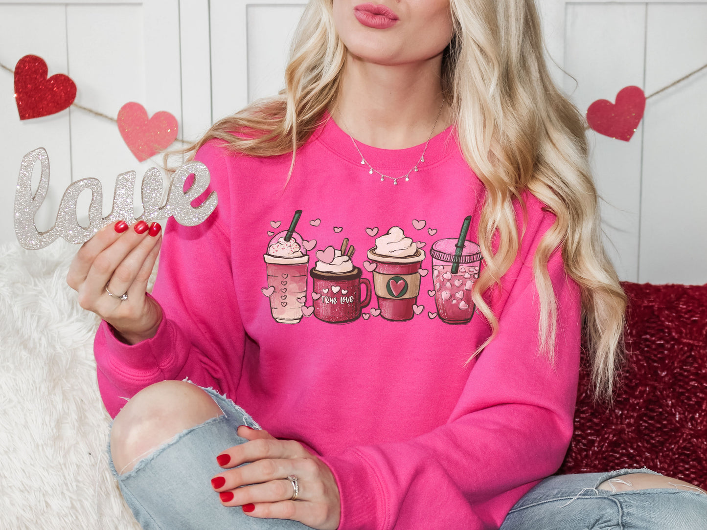 Pink Valentine Latte Graphic Tee