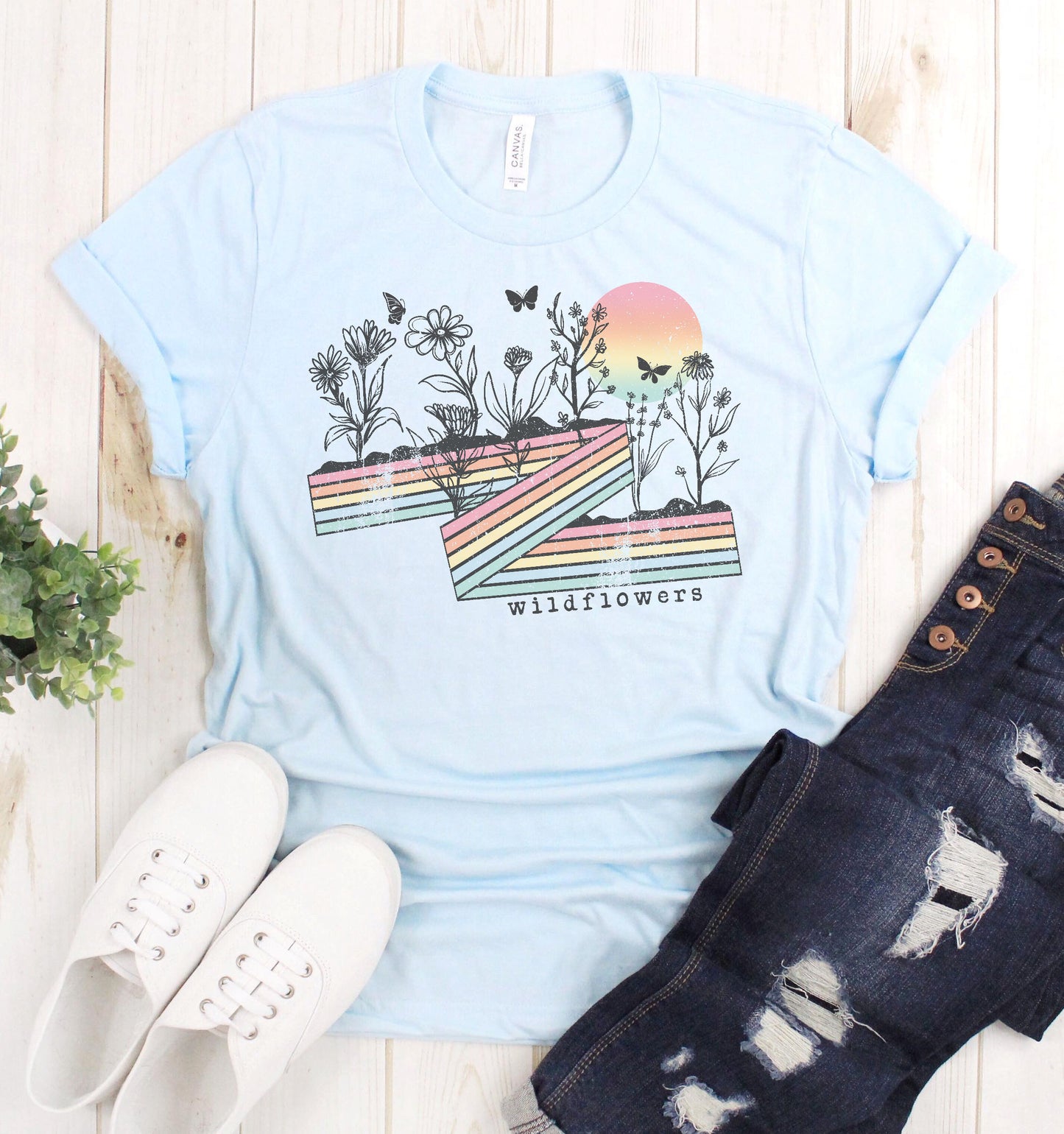 Wildflowers Retro Floral Graphic Tee